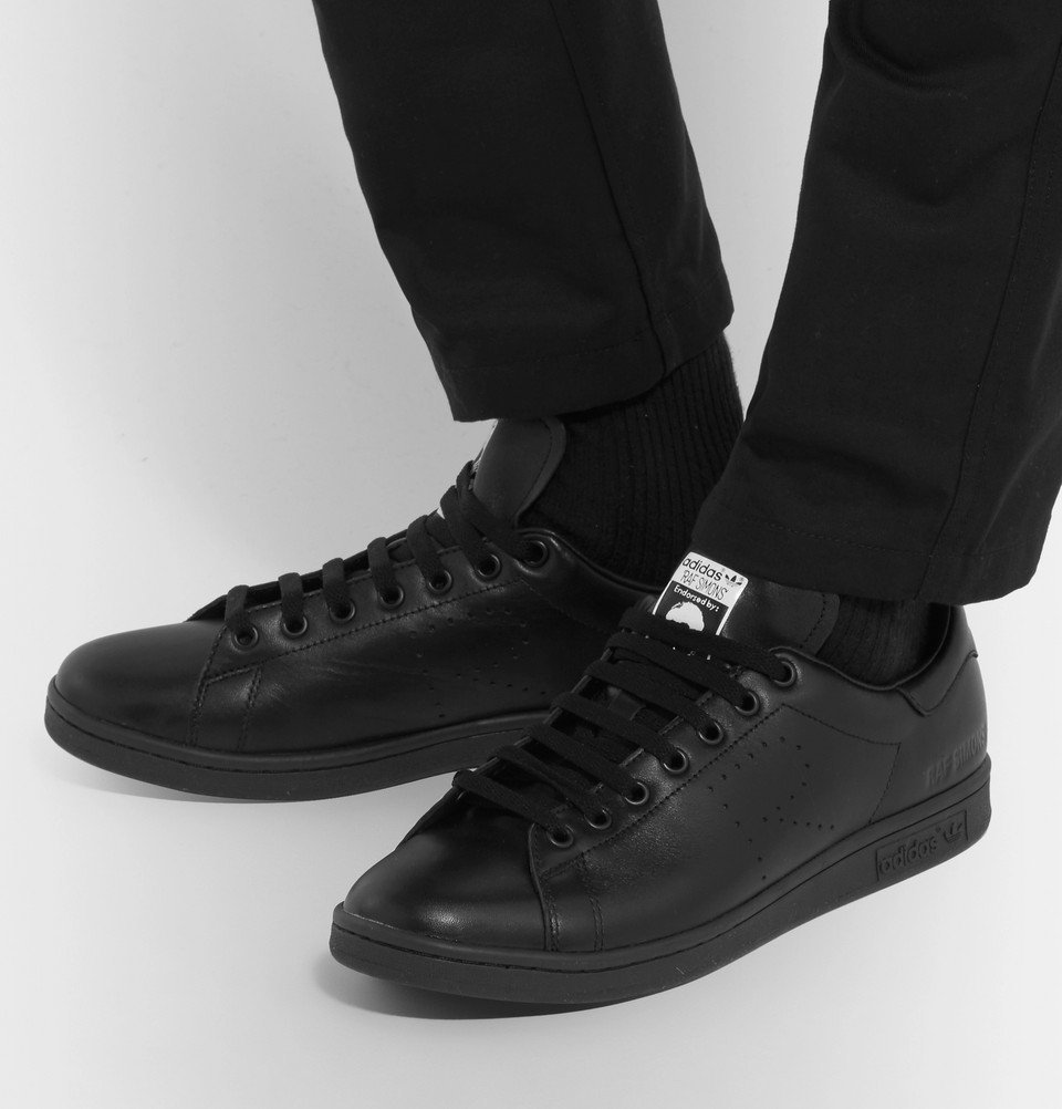 Raf Simons adidas Originals Stan Smith Leather Sneakers - Black Raf