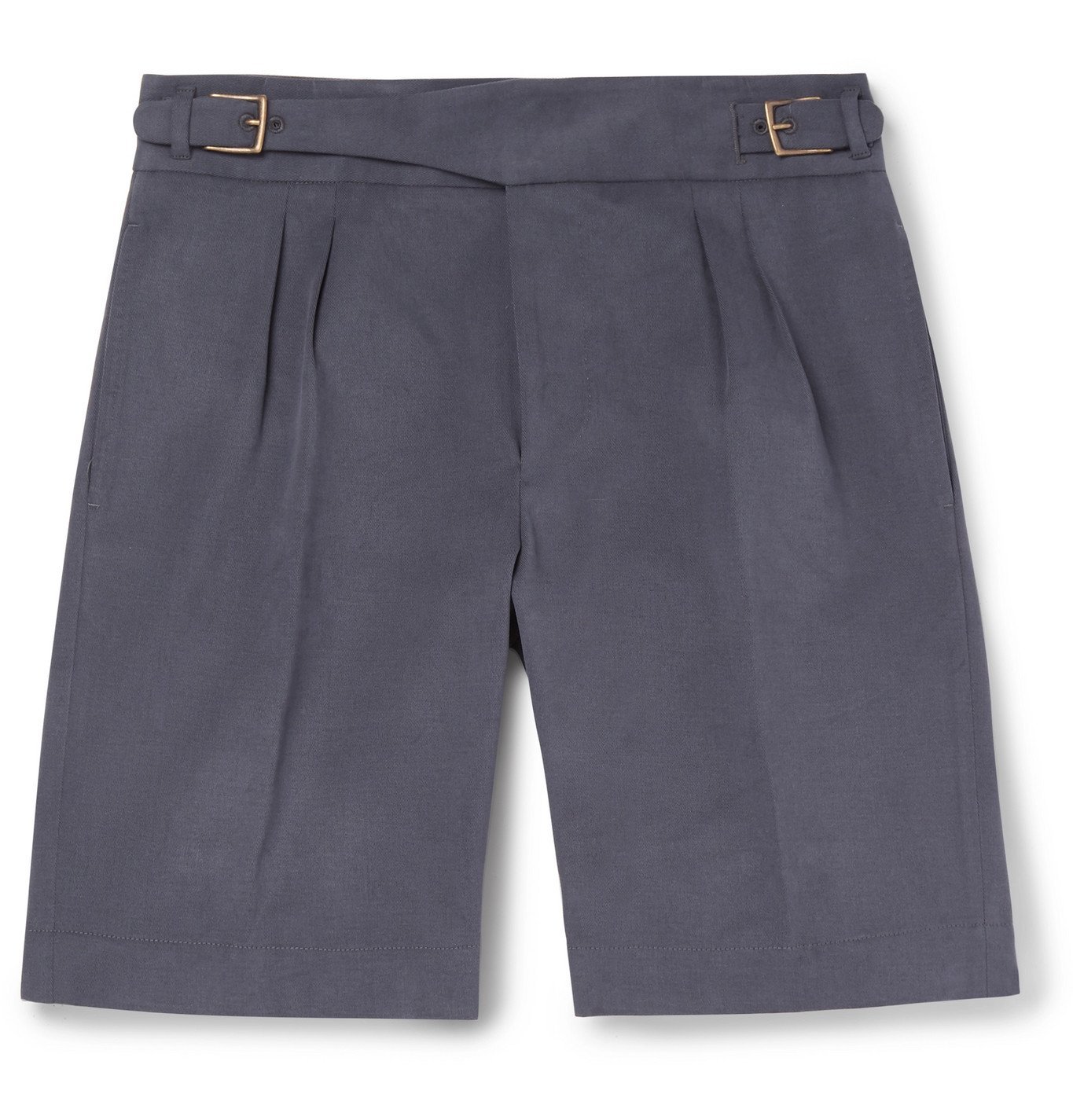 Anderson & Sheppard - Brushed Cotton-Twill Shorts - Blue Anderson ...
