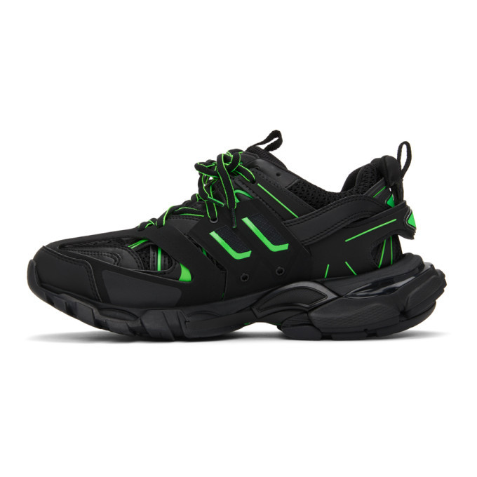 Balenciaga Black and Green Track Sneakers Balenciaga