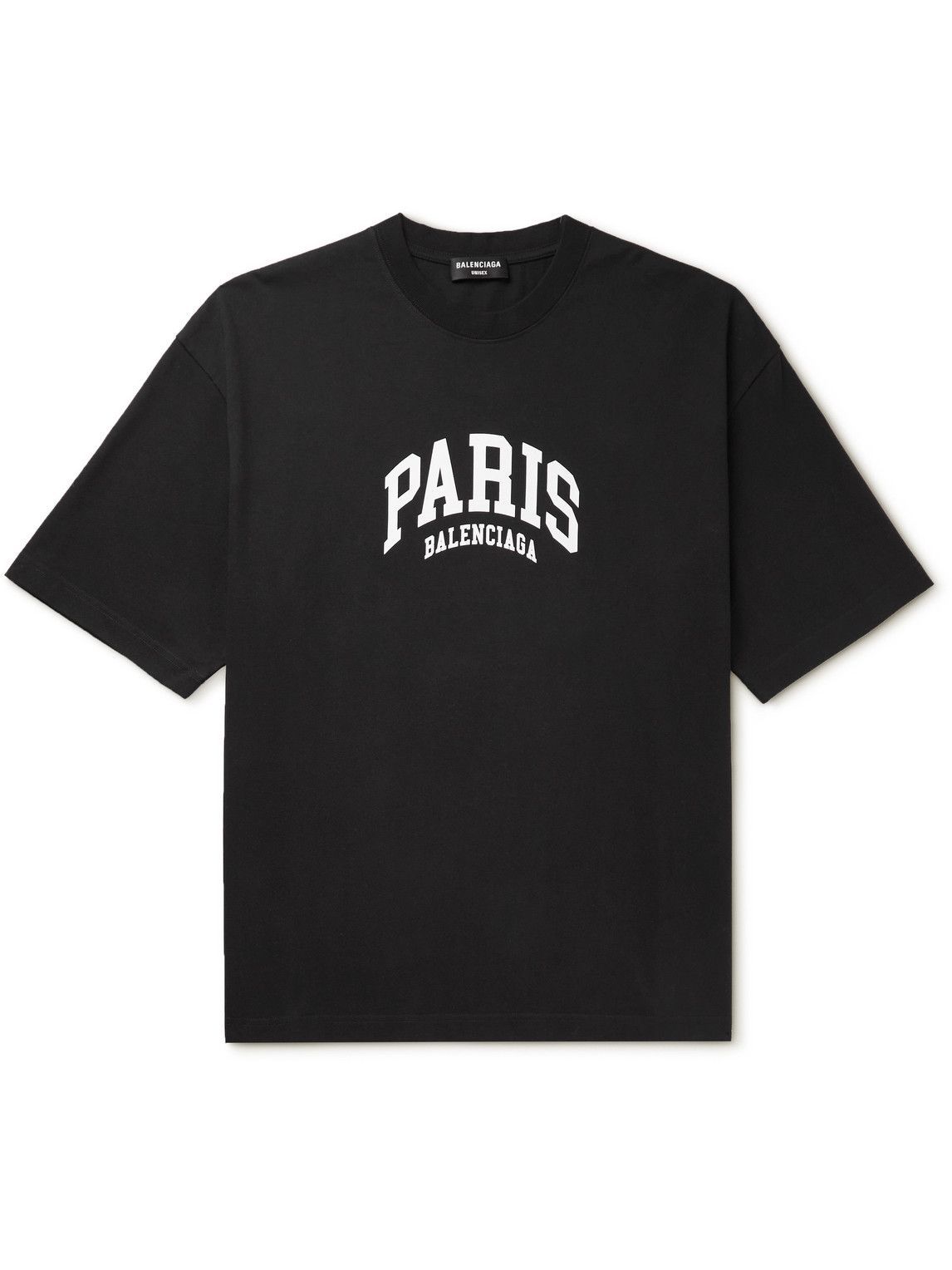 Balenciaga - Printed Cotton-Jersey T-Shirt - Black Balenciaga