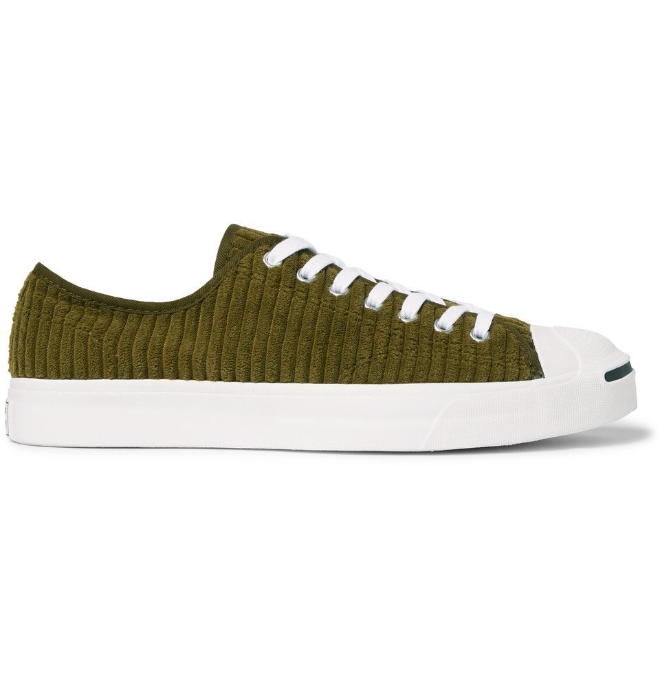 Converse - Jack Purcell OX Rubber-Trimmed Corduroy Sneakers - Army ...