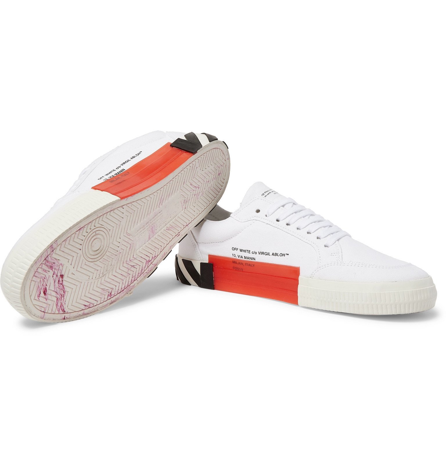 forsvar Manga aften Off-White - Suede-Trimmed Canvas Sneakers - White Off-White