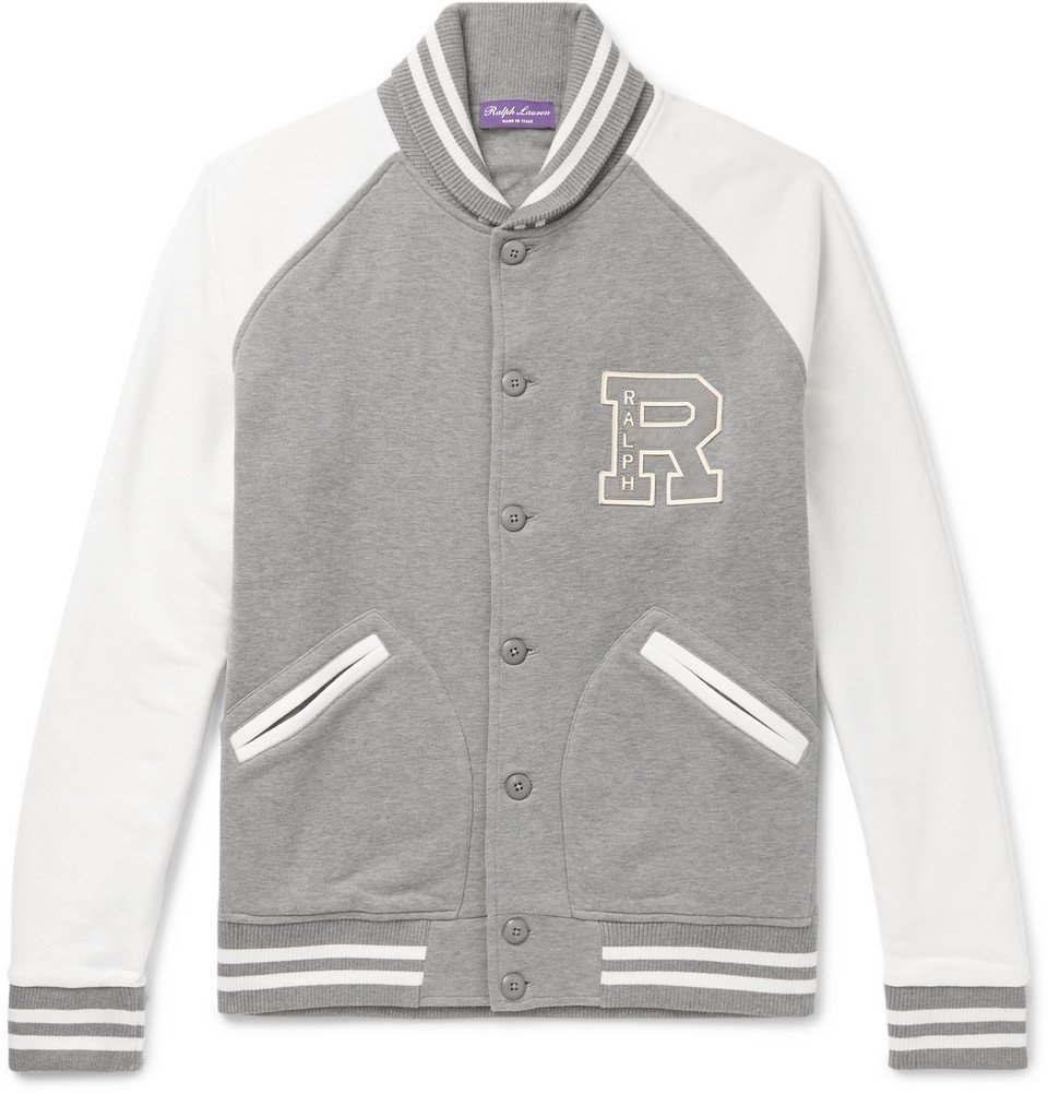 Ralph Lauren Purple Label - Logo-Appliquéd Cotton-Blend Jersey Bomber ...