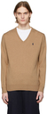 Polo Ralph Lauren Beige Cotton V-Neck Sweater