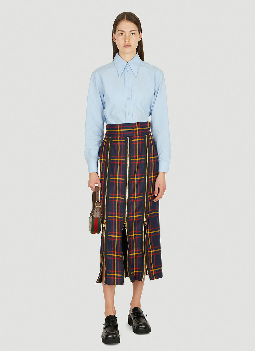 Tartan Skirt in Blue Gucci