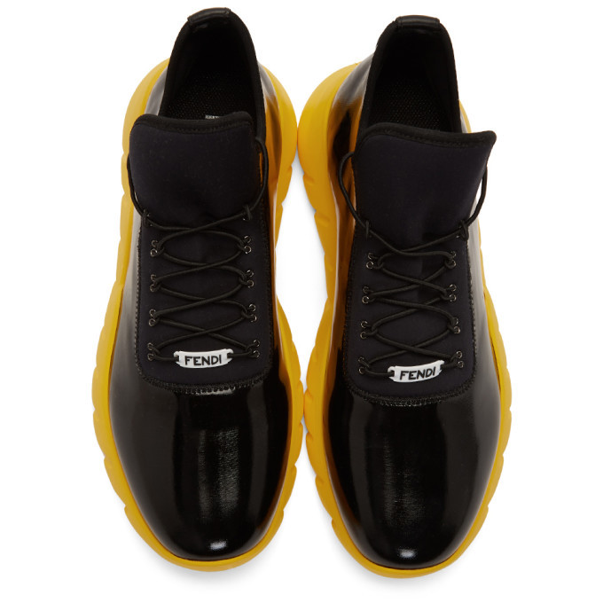 Fendi Black and Yellow Forever Fendi Runner Sneakers Fendi