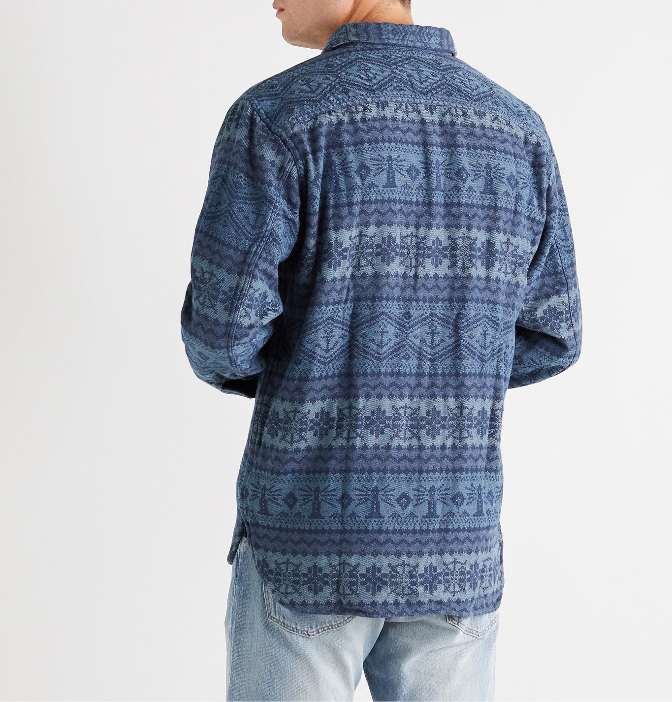 RRL INDIGO JACQUARD KNIT VEST | ilhotesul.com.br