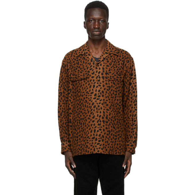 WACKOMARIA LEOPARD OPEN COLLAR SHIRT | labiela.com