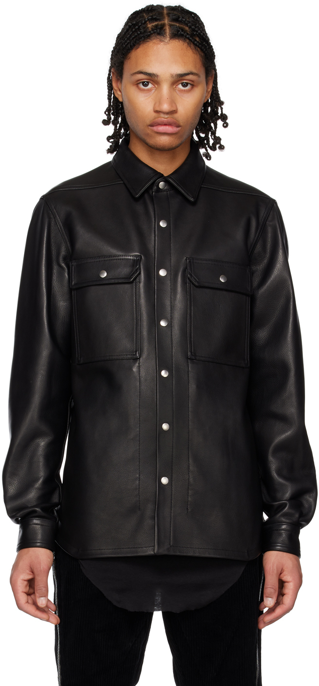 Photo: Rick Owens Black Outershirt Leather Jacket