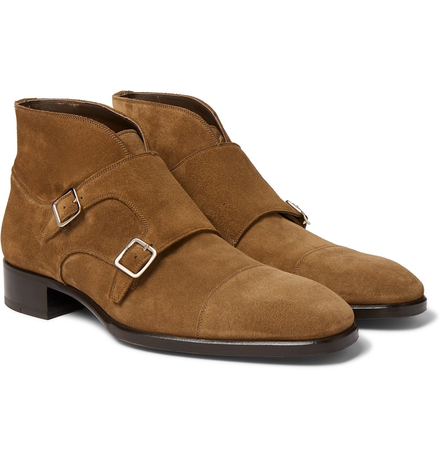TOM FORD - Sutherland Suede Monk-Strap Boots - Brown TOM FORD