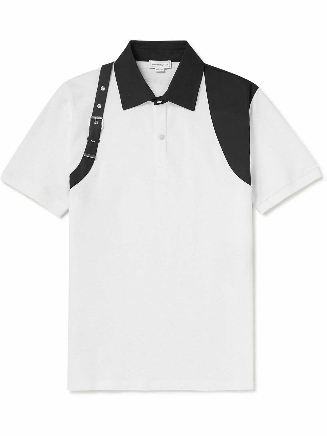 Alexander McQueen - Harness-Detailed Cotton-Piqué Polo Shirt - White ...
