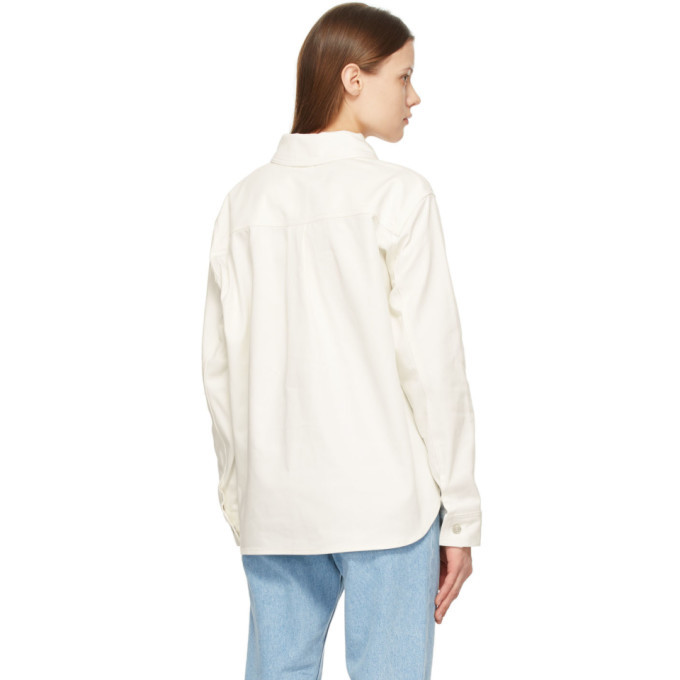 Loewe White Denim Leather Pocket Jacket 