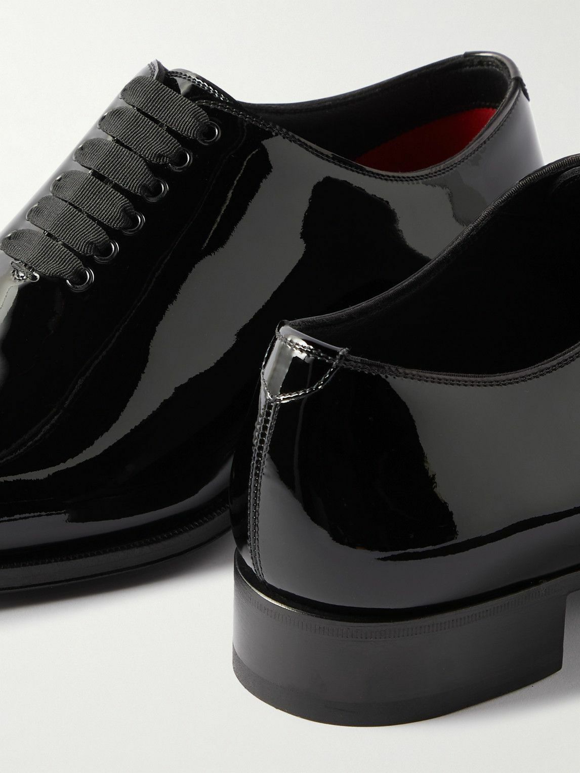 TOM FORD - Elkan Whole-Cut Patent-Leather Oxford Shoes - Black TOM FORD