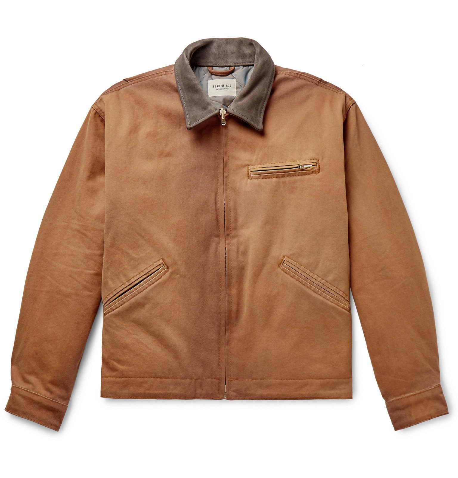 Fear of God - Suede-Trimmed Cotton-Canvas Jacket - Brown Fear Of God