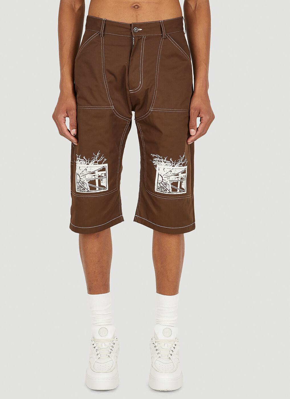 Work Printed Shorts in Brown