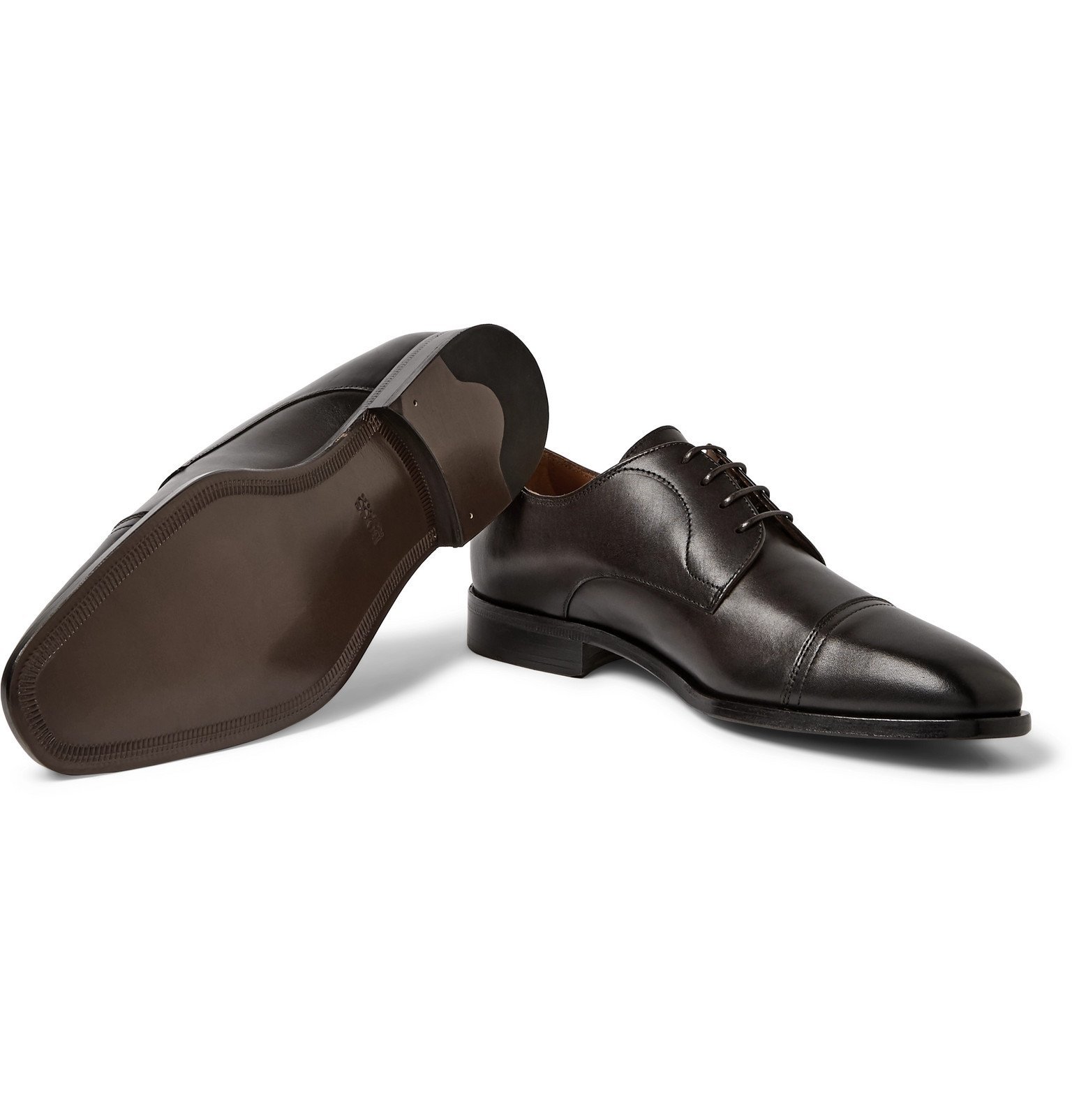 hugo boss plain toe leather derby
