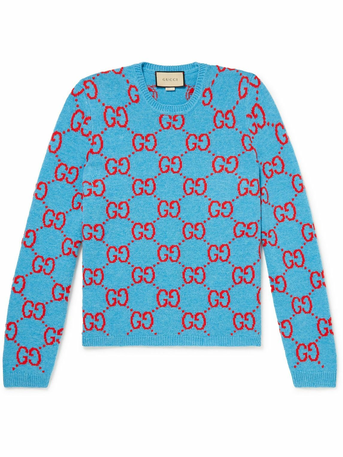 Gucci - Logo-jacquard Wool Sweater - Blue Gucci