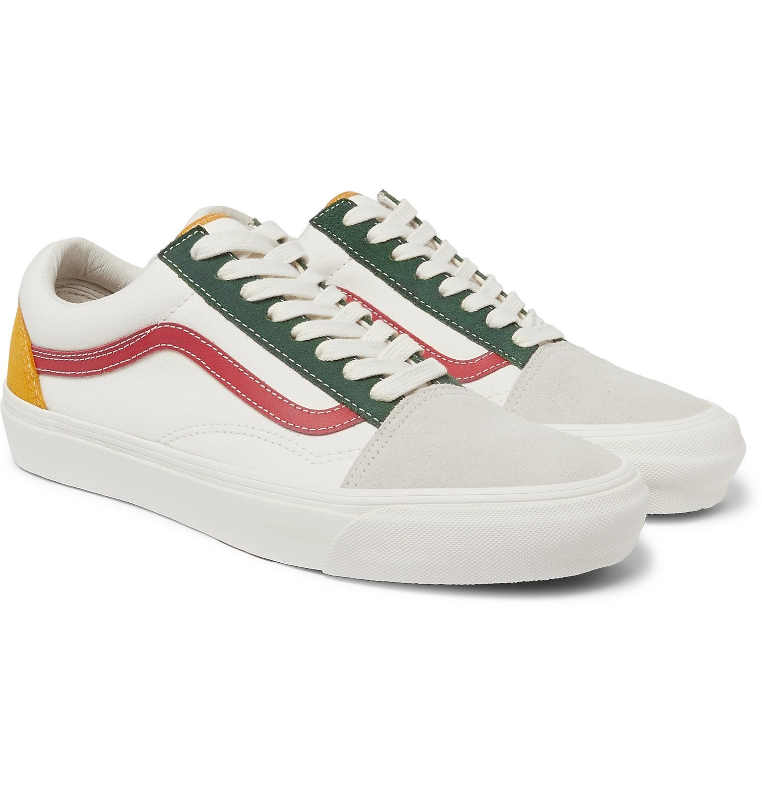 Vans - OG Old Skool LX Leather-Trimmed Suede and Canvas Sneakers ...