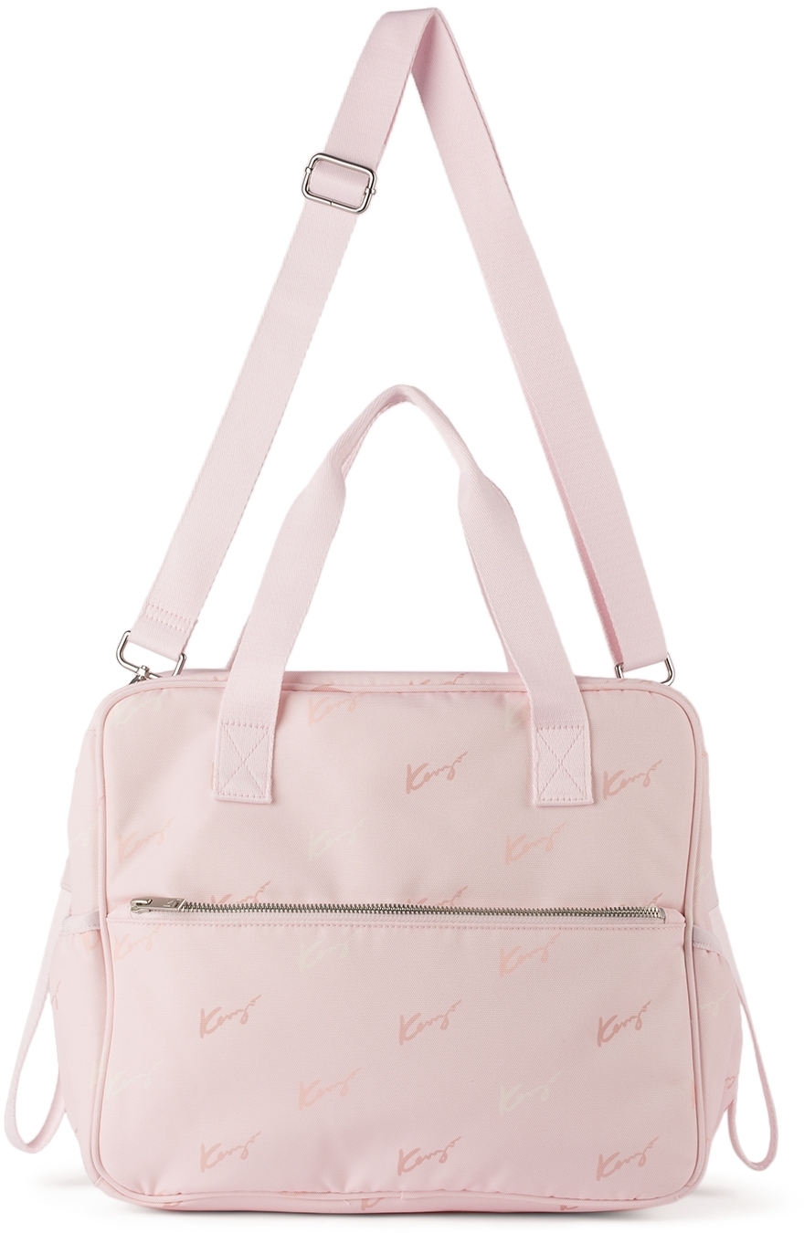 Kenzo Baby Pink Logo Changing Bag & Mat Set Kenzo