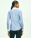 Brooks Brothers Women's Fitted Supima Cotton Non-Iron Striped Shirt | Light Blue