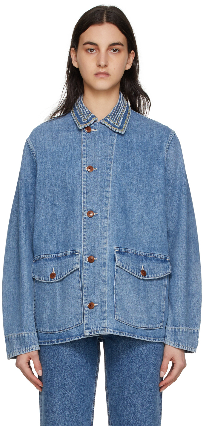 Re/Done Blue 70s Chore Denim Jacket Re/Done