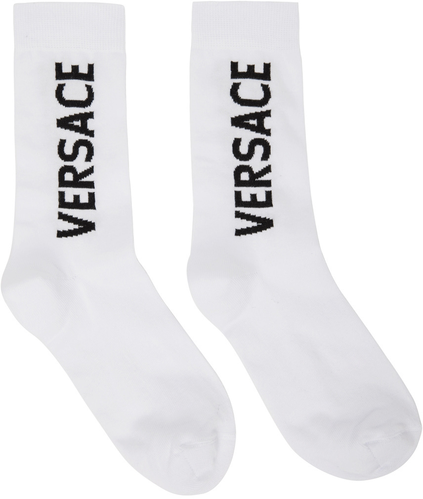 Versace White Logo Socks Versace