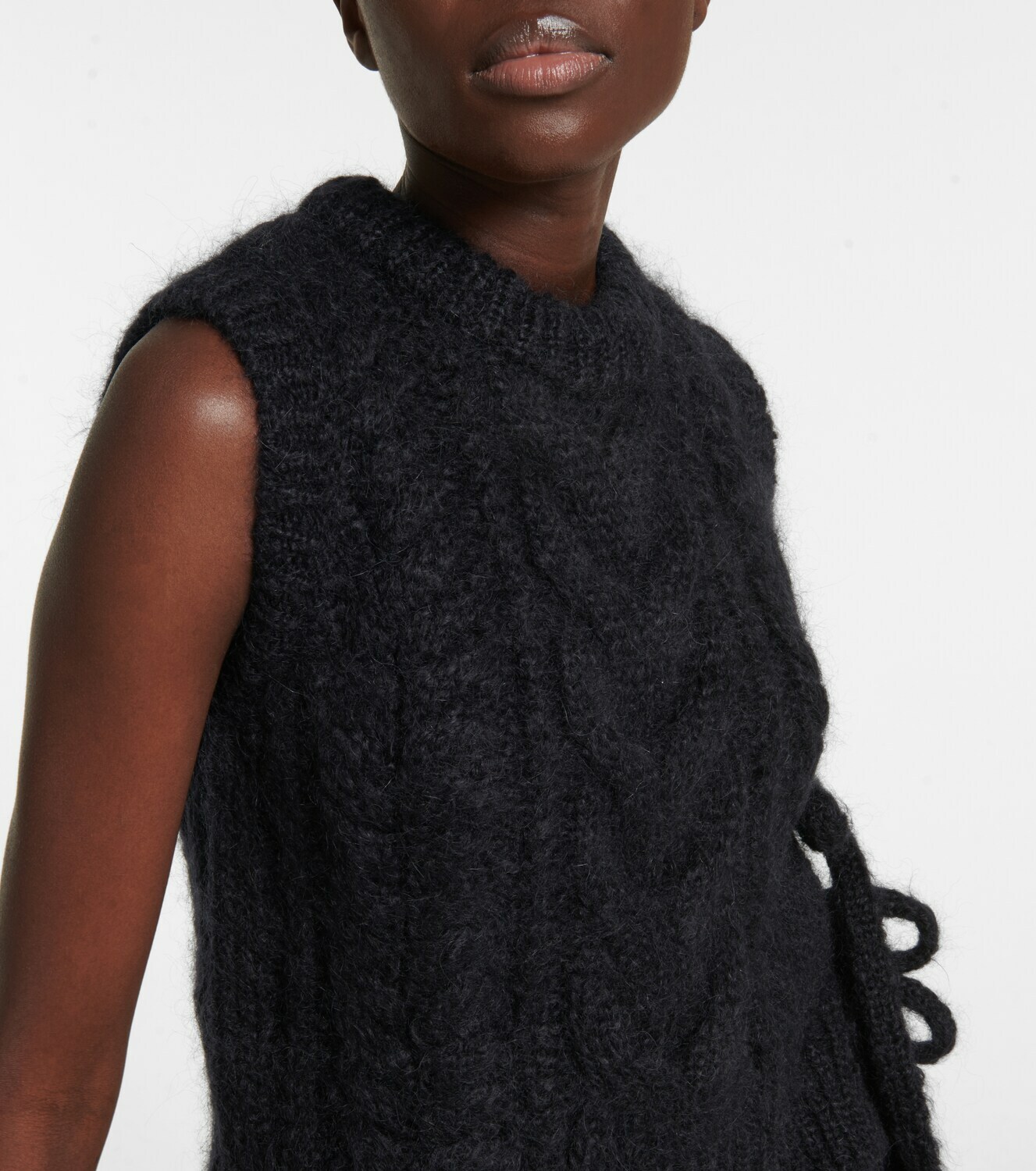 Cecilie Bahnsen - Isa cable-knit mohair and wool vest Cecilie Bahnsen