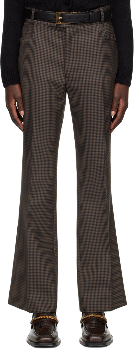 Ernest W. Baker SSENSE Exclusive Brown Flared Trousers Ernest W. Baker