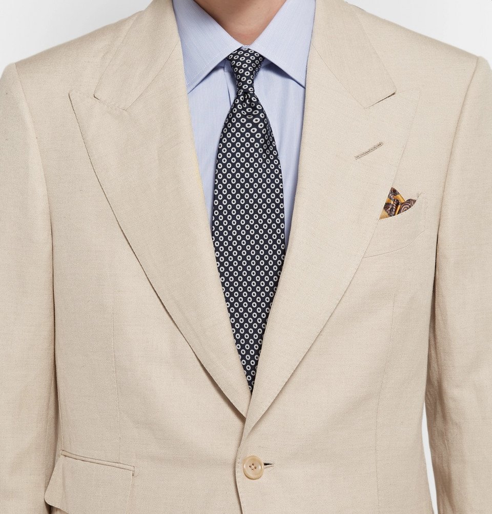 TOM FORD - Beige Shelton Slim-Fit Silk and Linen-Blend Suit Jacket - Men - Beige  TOM FORD