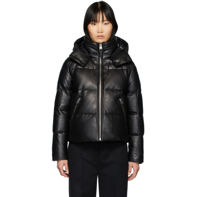 mackage leather puffer