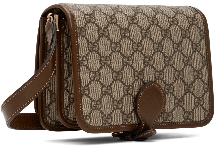 Gucci Beige & Brown GG Supreme Mini Shoulder Bag Gucci