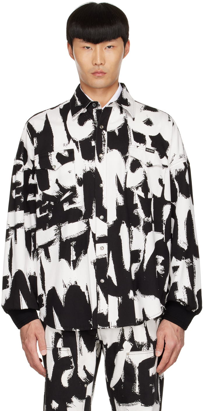 Alexander McQueen Black & White Denim Shirt Alexander McQueen
