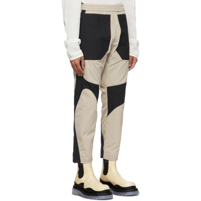 Arnar Mar Jonsson Black and Beige Overdyed Patch Track Trousers 