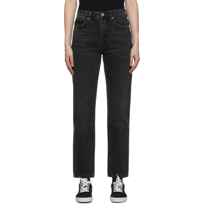 Re/Done Black 70s Straight Jeans Re/Done