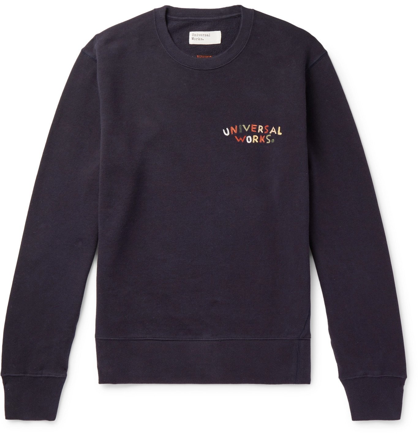 Universal Works - Logo-Embroidered Loopback Cotton-Jersey Sweatshirt ...