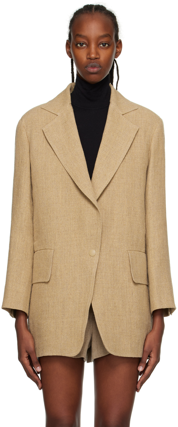 Max Mara Beige Undici Blazer Max Mara