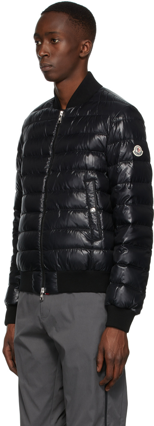 Moncler Black Down Sark Bomber Jacket 