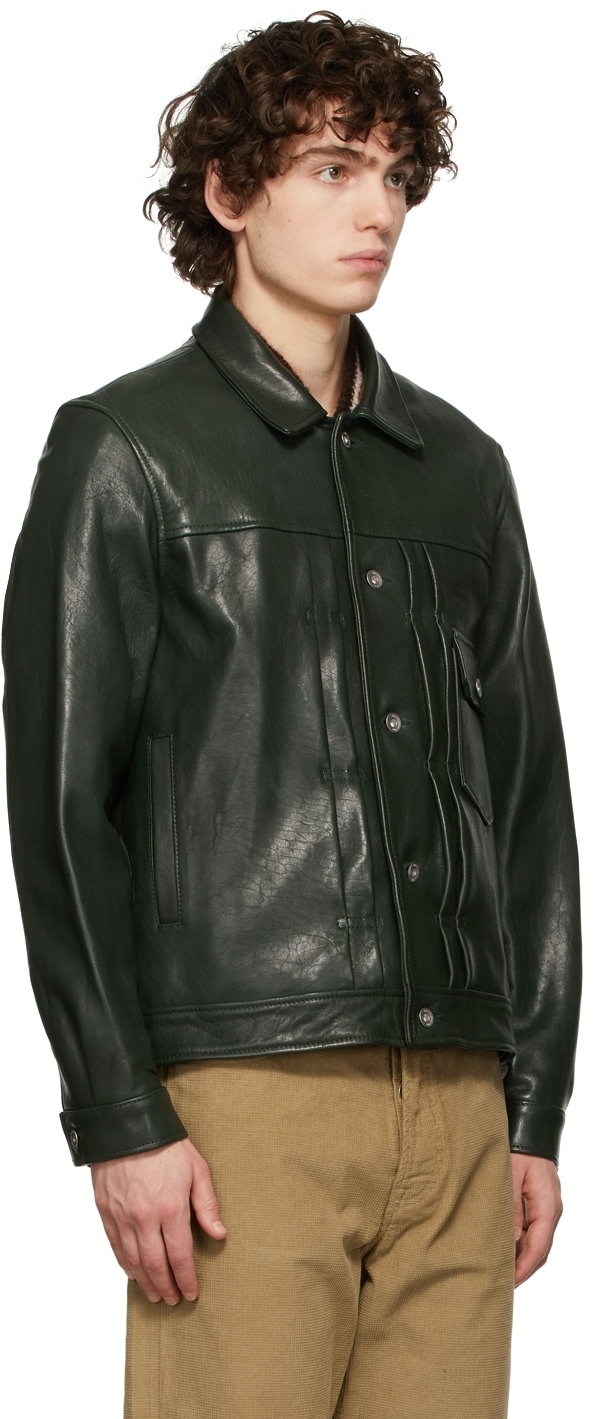 YMC Green MK2 Tanned Leather Jacket YMC