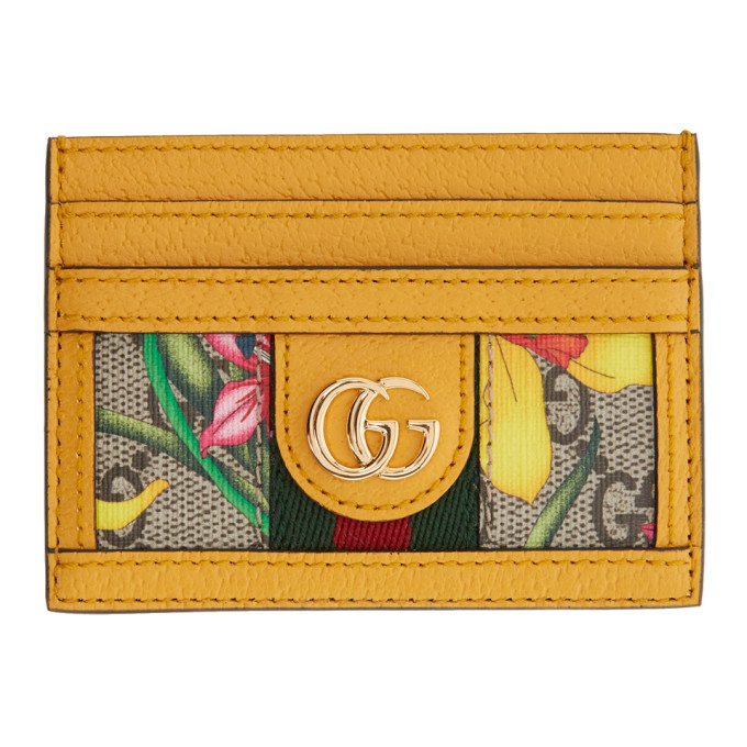 gucci card holder yellow