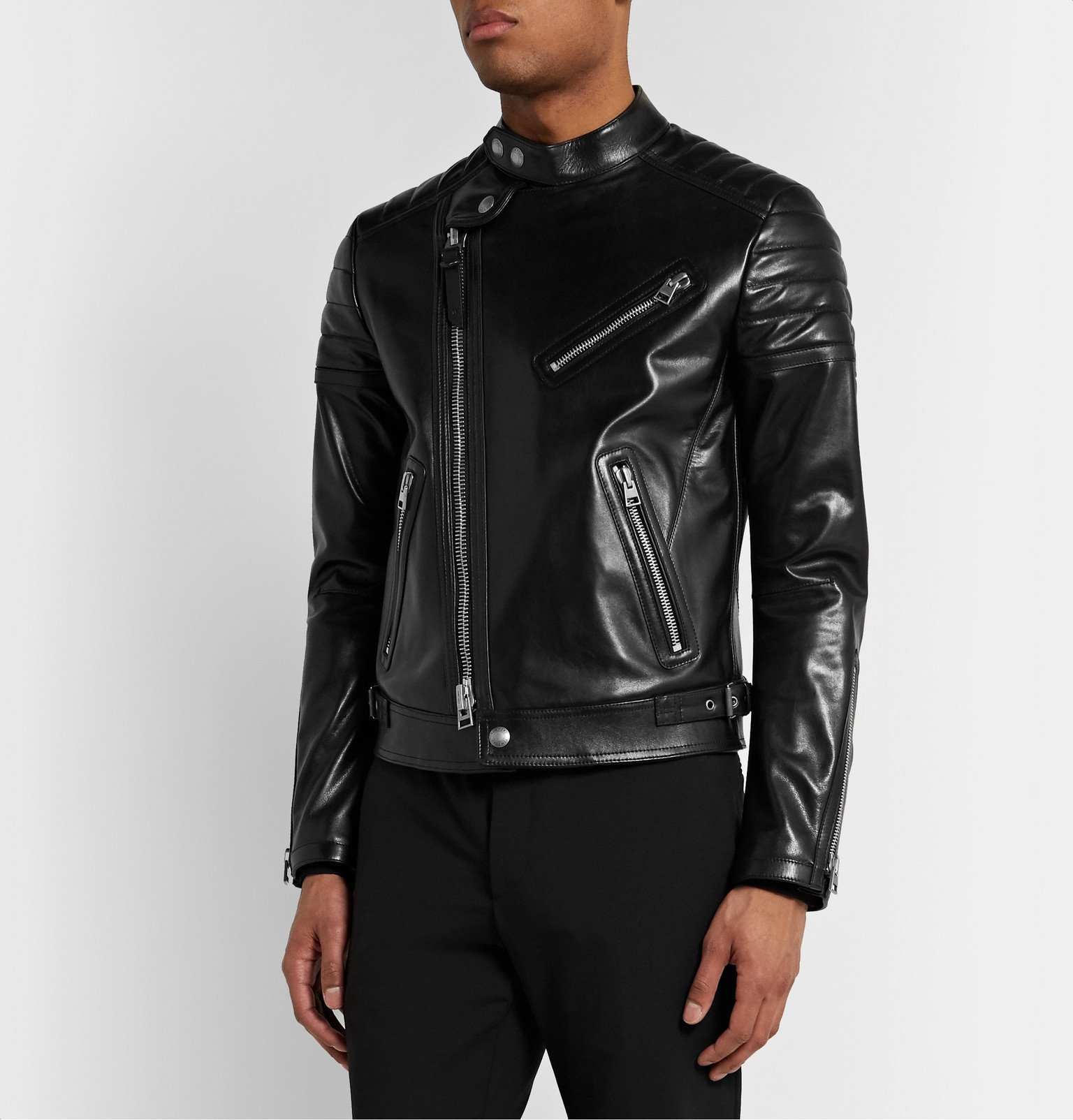 TOM FORD - Icon Slim-Fit Leather Biker Jacket - Unknown TOM FORD