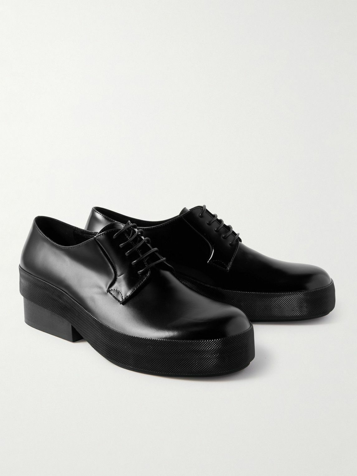 Raf Simons - Glossed-Leather Derby Shoes - Black Raf Simons