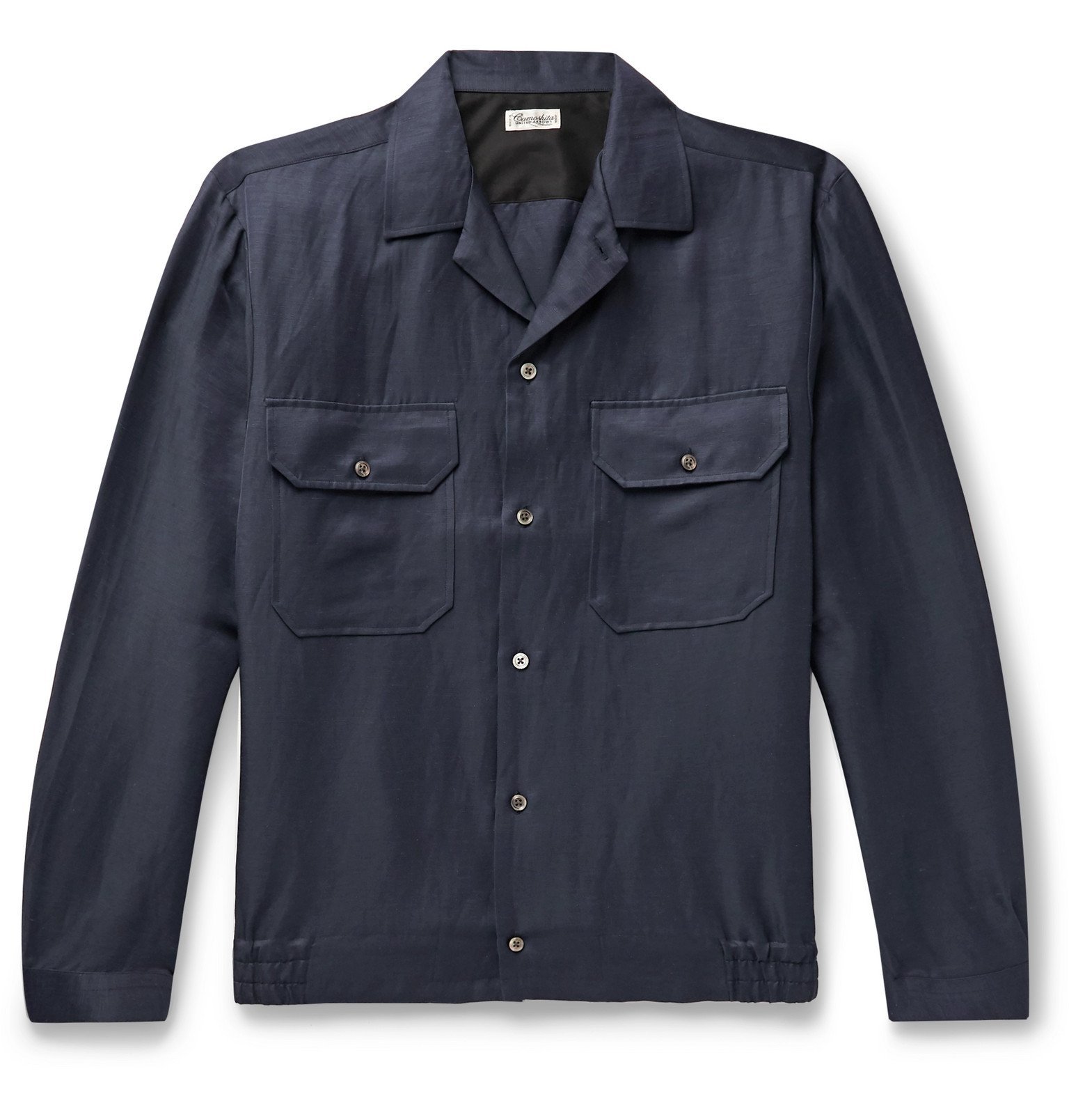 Camoshita - Camp-Collar Linen-Blend Overshirt - Blue Camoshita