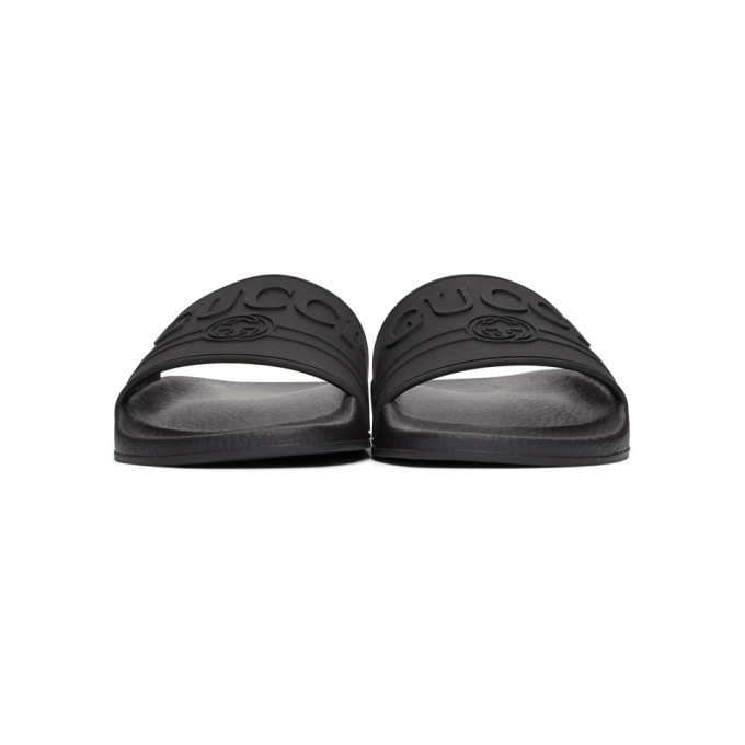 gucci black pursuit pool slides