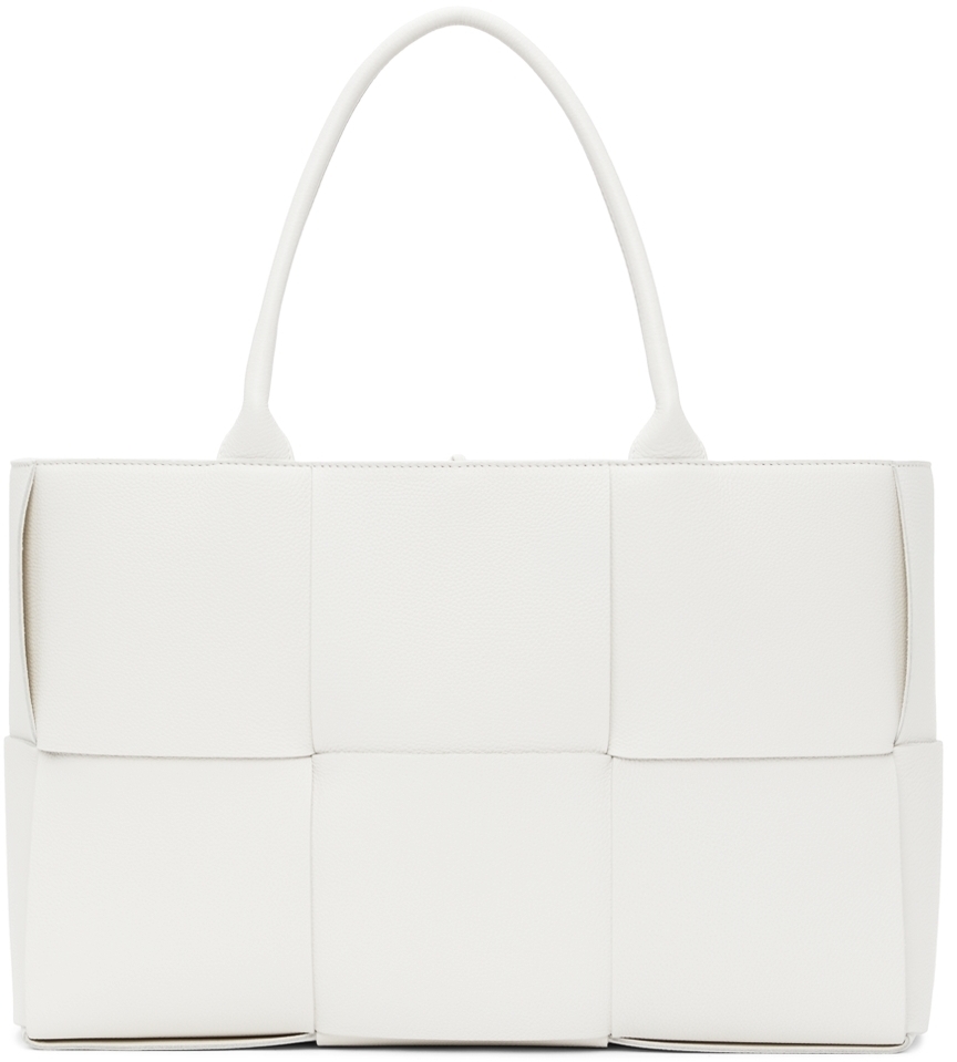 Bottega Veneta White Intrecciato Arco Tote Bottega Veneta