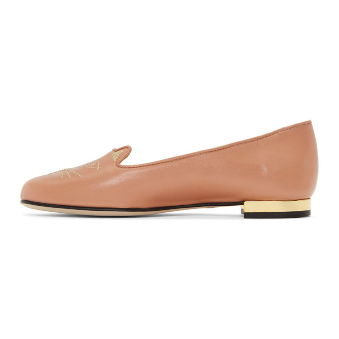 Charlotte Olympia Pink Nocturnal Kitty Loafers Charlotte Olympia