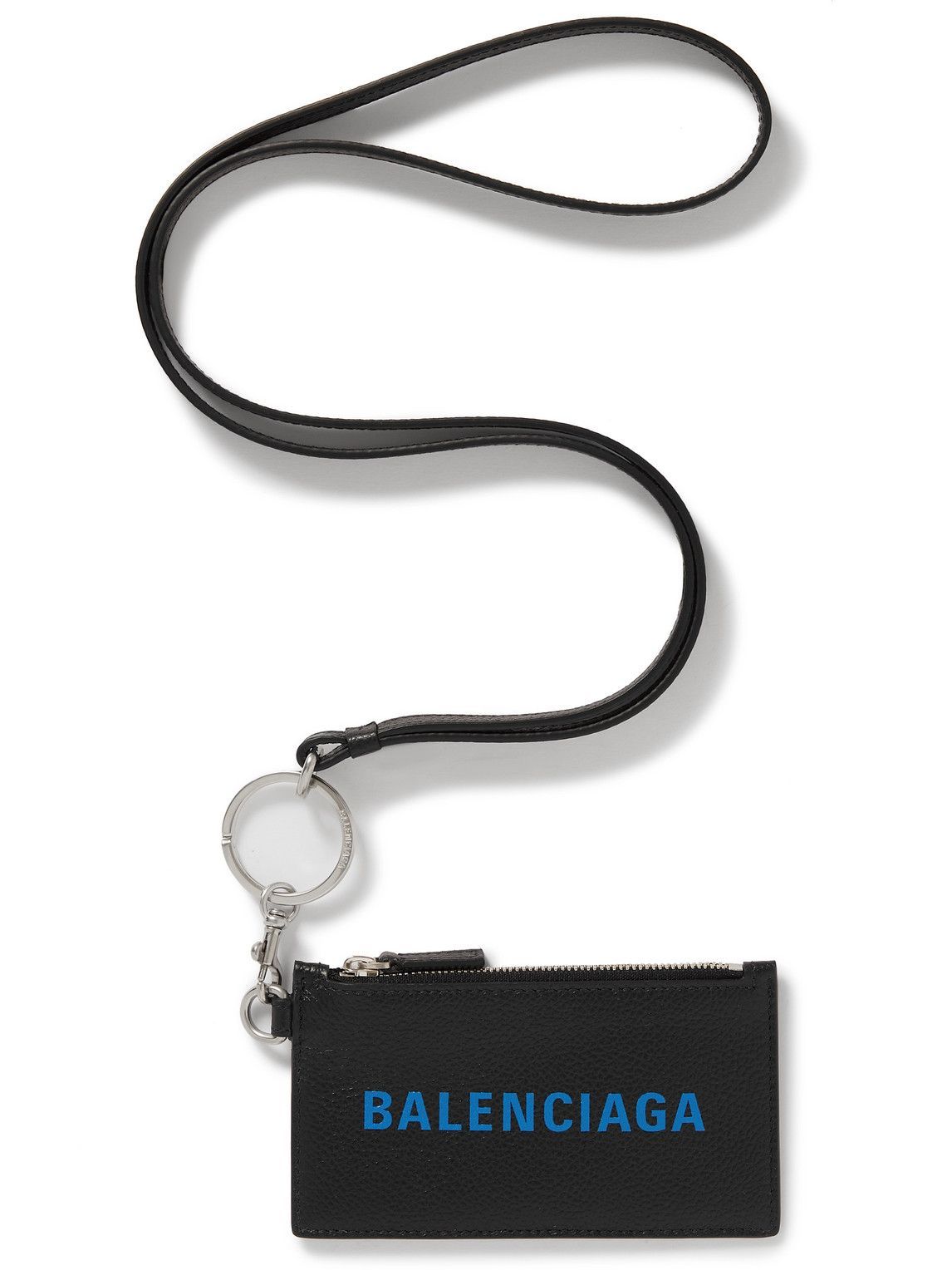 Balenciaga - Logo-Print Full-Grain Leather Zipped Cardholder with ...