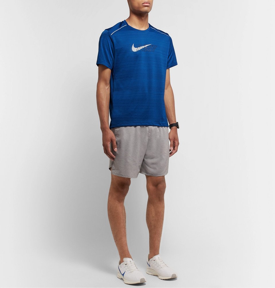busto Remolque Detener Nike Running - Miler Flash Logo-Print Dri-FIT and Mesh T-Shirt - Bright  blue Nike Running
