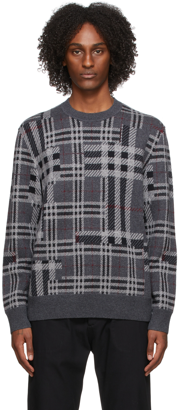 Photo: Burberry Black & Grey Contrast Check Sweater