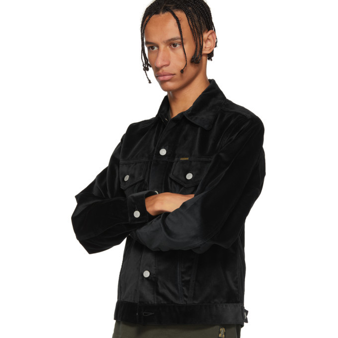 Black Velour Trucker Jacket Wacko Maria