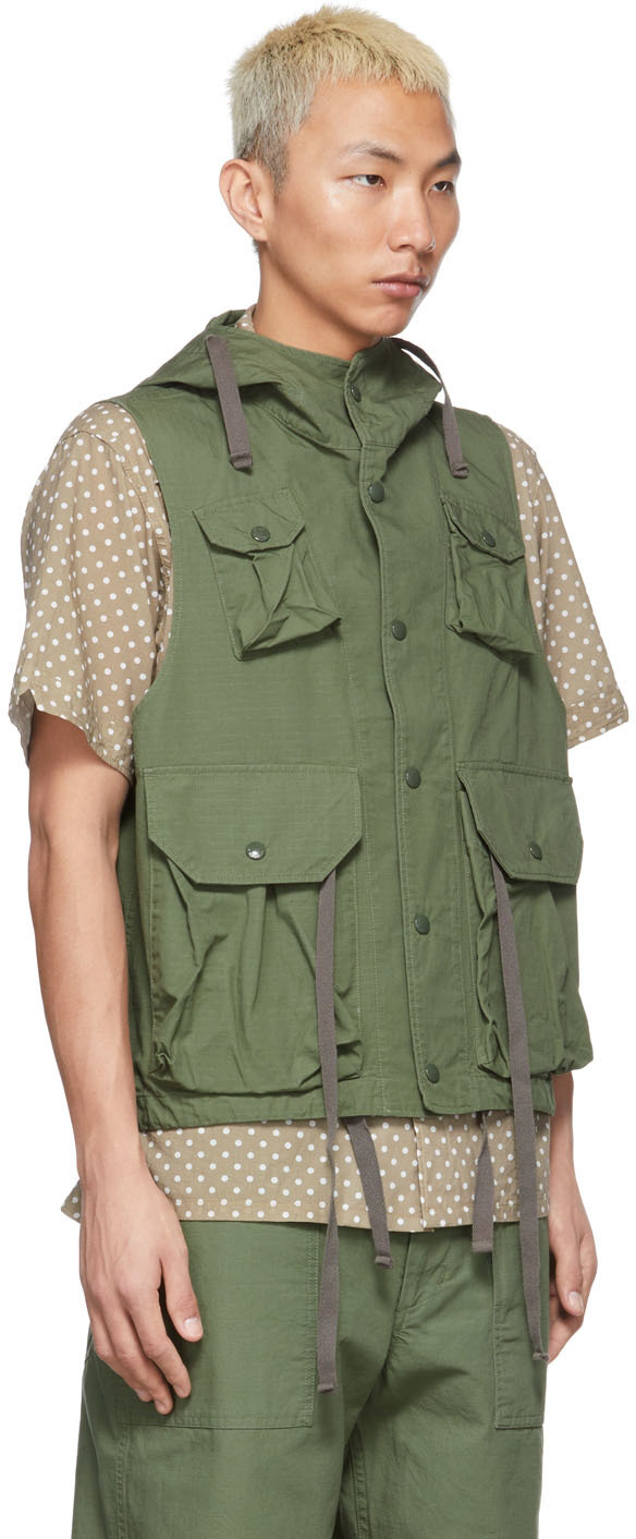 Engineered Garments Green Ripstop Field Vest Engineered Garments